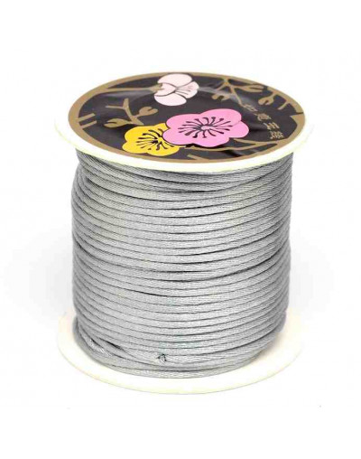 Cordón de nylon. Acabado Satén. 1 mm grosor. Color LIGHT GREY. 80 metros cono.