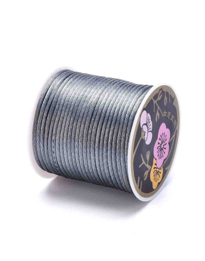 Cordón de nylon. Acabado Satén. 1 mm grosor. Color LIGHT GREY. 80 metros cono.