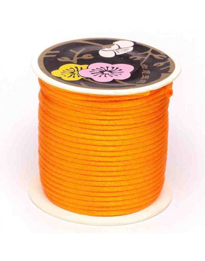 Cordón de nylon. Acabado Satén. 1 mm grosor. Color DARK ORANGE. 80 metros cono.