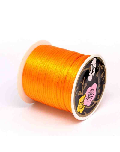 Cordón de nylon. Acabado Satén. 1 mm grosor. Color DARK ORANGE. 80 metros cono.