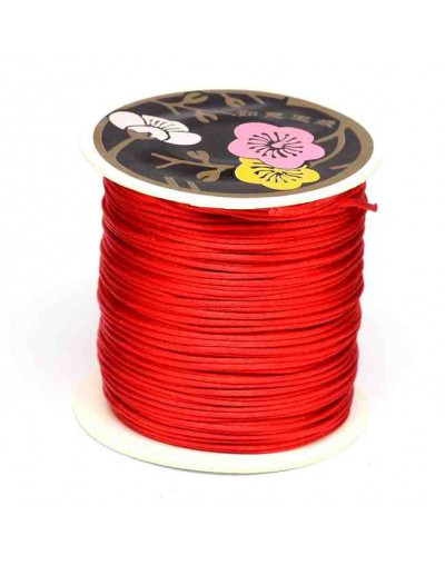 Cordón de nylon. Acabado Satén. 1 mm grosor. Color RED. 80 metros cono.
