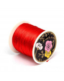 Cordón de nylon. Acabado Satén. 1 mm grosor. Color RED. 80 metros cono. Cordón de nylon. Acabado Satén. 1 mm grosor. Color RED. 80 metros cono.
