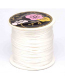 Cordón de nylon. Acabado Satén. 1 mm grosor. Color WHITE. 80 metros cono. Cordón de nylon. Acabado Satén. 1 mm grosor. Color WHITE. 80 metros cono.