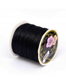 Cordón de nylon. Acabado Satén. 1 mm grosor. Color BLACK. 80 metros cono. Cordón de nylon. Acabado Satén. 1 mm grosor. Color BLACK. 80 metros cono.