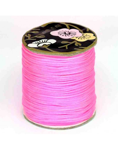 Cordón de nylon. Acabado Satén. 1 mm grosor. Color HOT PINK. 80 metros cono.