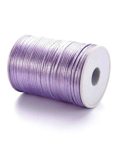 Cordón de nylon. Acabado satén. 2 milímetros grosor. Color: LILAC VIOLET. 5 metros.