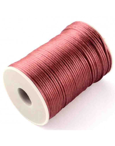 Cordón de nylon. Acabado satén. 2 milímetros grosor. Color: INDIAN RED. 5 metros.