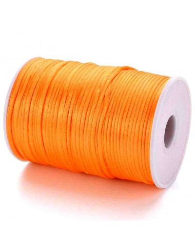 Cordón de nylon. Acabado satén. 2 milímetros grosor. Color: DARK ORANGE. 5 metros.