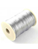 Cordón de nylon. Acabado satén. 2 milímetros grosor. Color: SILVER. 5 metros. Cordón de nylon. Acabado satén. 2 milímetros grosor. Color: SILVER. 5 metros.