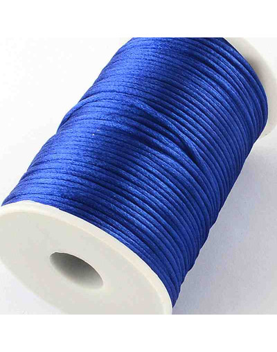 Cordón de nylon. Acabado satén. 2 milímetros grosor. Color: BLUE. 90 metros cono.