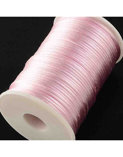 Cordón de nylon. Acabado satén. 2 milímetros grosor. Color: PINK. 90 metros cono.