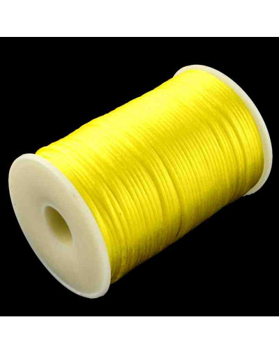 Cordón de nylon. Acabado satén. 2 milímetros grosor. Color: YELLOW. 90 metros cono.