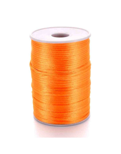 Cordón de nylon. Acabado satén. 2 milímetros grosor. Color: DARK ORANGE. 90 metros cono.