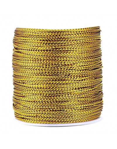 Cordón de poliéster. Metalizado. 1 mm grosor. Color GOLDEN ROD. 100 metros cono.