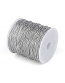 Cordón de poliéster. Metalizado. 1 mm grosor. Color SILER. 100 metros cono.