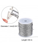 Cordón de poliéster. Metalizado. 1 mm grosor. Color SILER. 100 metros cono.