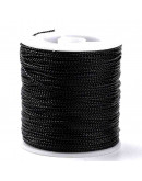 Cordón de poliéster. Metalizado. 1 mm grosor. Color BLACK. 100 metros cono.