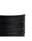 Cordón de poliéster. Metalizado. 1 mm grosor. Color BLACK. 100 metros cono.
