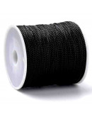 Cordón de poliéster. Metalizado. 1 mm grosor. Color BLACK. 100 metros cono.