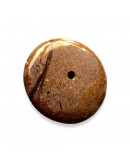 Madera fósil. Moneda. 42 mm diámetro. 7 mm grosor. 4 mm perforación. 1 unidad.