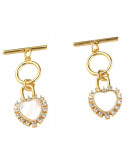 Cierre de barra. Corazón (1). Aleación+Zirconia+Shell. Baño 18KGold. 36,5 mm. Barra 18 mm. 1 set. Cierre de barra. Corazón (1). Aleación+Zirconia+Shell. Baño 18KGold. 36,5 mm. Barra 18 mm. 1 set.