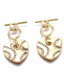 Cierre de barra. Corazón (2). Aleación+Zirconia. Baño 18KGold. 29 milímetros. Barra 13 mm. 1 set. Cierre de barra. Corazón (2). Aleación+Zirconia. Baño 18KGold. 29 milímetros. Barra 13 mm. 1 set.