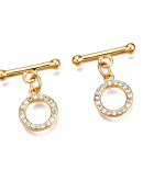 Cierre de barra. Círculo (2). Aleación+Zirconia. Baño 18KGold. 20 milímetros. Barra 17 mm. 1 set. Cierre de barra. Círculo (2). Aleación+Zirconia. Baño 18KGold. 20 milímetros. Barra 17 mm. 1 set.