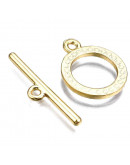 Cierre de barra. Círculo (3). Aleación+Zirconia. Baño 16KGold. 24 milímetros. Barra 29 mm. 1 set. Cierre de barra. Círculo (3). Aleación+Zirconia. Baño 16KGold. 24 milímetros. Barra 29 mm. 1 set.