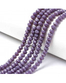 Rondelle faceteado. 3x2 milímetros. MEDIUM PURPLE. 0,8 mm perforación. 165 uds hilo (aprox). 1 hilo.