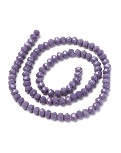 Rondelle faceteado. 3x2 milímetros. MEDIUM PURPLE. 0,8 mm perforación. 165 uds hilo (aprox). 1 hilo.