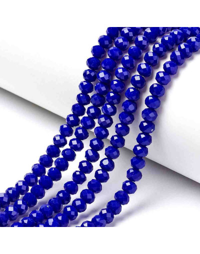 Rondelle faceteado. 3x2 milímetros. BLUE. 0,8 mm perforación. 165 uds hilo (aprox). 1 hilo.