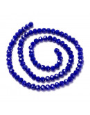 Rondelle faceteado. 3x2 milímetros. BLUE. 0,8 mm perforación. 165 uds hilo (aprox). 1 hilo.