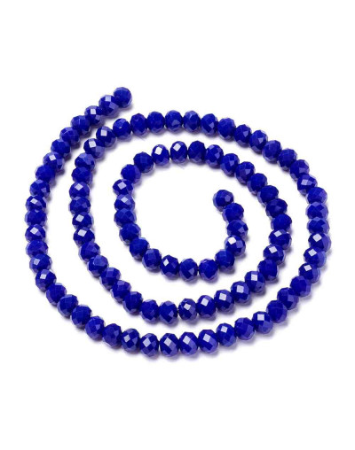 Rondelle faceteado. 3x2 milímetros. BLUE. 0,8 mm perforación. 165 uds hilo (aprox). 1 hilo.