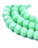 Rondelle faceteado. 3x2 milímetros. TURQUOISE. 0,8 mm perforación. 165 uds hilo (aprox). 1 hilo.