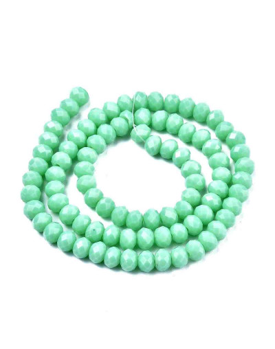 Rondelle faceteado. 3x2 milímetros. TURQUOISE. 0,8 mm perforación. 165 uds hilo (aprox). 1 hilo.