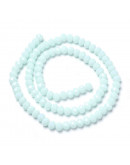 Rondelle faceteado. 3x2 milímetros. CYAN. 0,8 mm perforación. 165 uds hilo (aprox). 1 hilo.