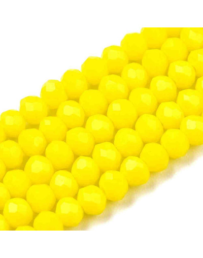Rondelle faceteado. 3x2 milímetros. YELLOW. 0,8 mm perforación. 165 uds hilo (aprox). 1 hilo.