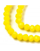 Rondelle faceteado. 3x2 milímetros. YELLOW. 0,8 mm perforación. 165 uds hilo (aprox). 1 hilo.