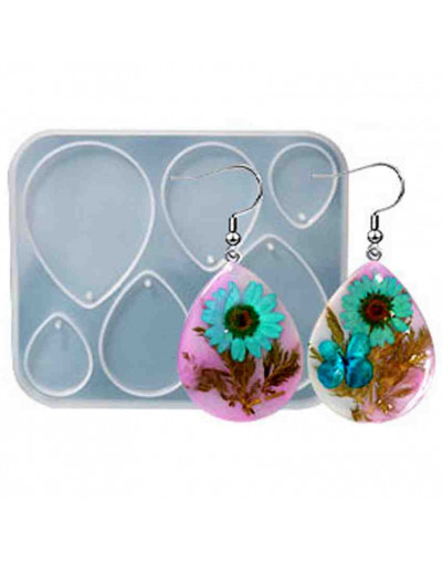 Moldes de silicona. Para resina. Gota. 109x90x5,5 milímetros. 1 unidad.