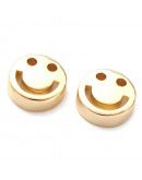 Smile. Aleación de cobre. Baño 18K Gold. 11x4 milímetros. 1,80 mm perforación. 1 unidad. Smile. Aleación de cobre. Baño 18K Gold. 11x4 milímetros. 1,80 mm perforación. 1 unidad.