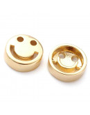 Smile. Aleación de cobre. Baño 18K Gold. 11x4 milímetros. 1,80 mm perforación. 1 unidad. Smile. Aleación de cobre. Baño 18K Gold. 11x4 milímetros. 1,80 mm perforación. 1 unidad.