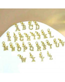 Letra "H"+Corona. Aleación+Zirconia. Baño 18K Gold. 11 milímetros. 5 mm arandela. 1 unidad.