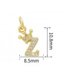 Letra "Z"+Corona. Aleación+Zirconia. Baño 18K Gold. 11 milímetros. 5 mm arandela. 1 unidad. Letra "Z"+Corona. Aleación+Zirconia. Baño 18K Gold. 11 milímetros. 5 mm arandela. 1 unidad.
