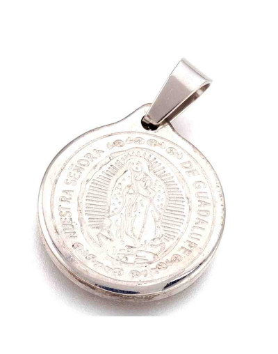Virgen Guadalupe. Acero inoxidable. Color plateado. 20,5x18x2,5 mm. 4x5 mm de cierre. 1 ud. Virgen Guadalupe. Acero inoxidable. Color plateado. 20,5x18x2,5 mm. 4x5 mm de cierre. 1 ud.