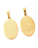 Virgen Guadalupe. Acero inoxidable. Color dorado. 21x13x1,5 mm. 4x6 mm de cierre. 1 ud. Virgen Guadalupe. Acero inoxidable. Color dorado. 21x13x1,5 mm. 4x6 mm de cierre. 1 ud.