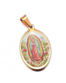 Virgen Guadalupe. Acero inoxidable. Color dorado. 27x17x3 mm. 4x6 mm de cierre. 1 ud. Virgen Guadalupe. Acero inoxidable. Color dorado. 27x17x3 mm. 4x6 mm de cierre. 1 ud.
