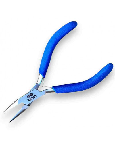 Pinza media caña. KAMAÑ. Acero inoxidable. 130 milímetros largo. 25 mm punta. 1 unidad.