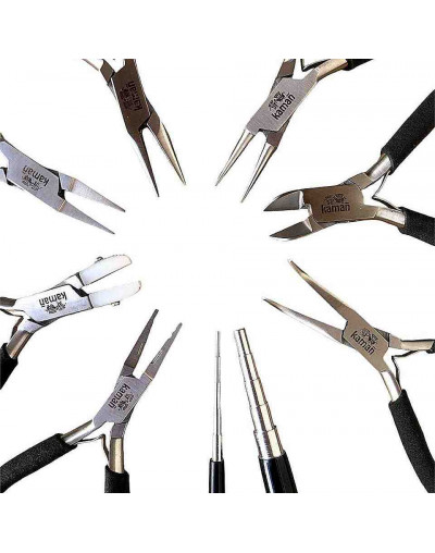 Set herramientas. KAMAÑ. Acero inoxidable. Pinzas de 130 mm largo. 9 piezas. 1 set.