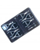 Set herramientas. KAMAÑ. Acero inoxidable. Pinzas de 130 mm largo. 9 piezas. 1 set. Set herramientas. KAMAÑ. Acero inoxidable. Pinzas de 130 mm largo. 9 piezas. 1 set.