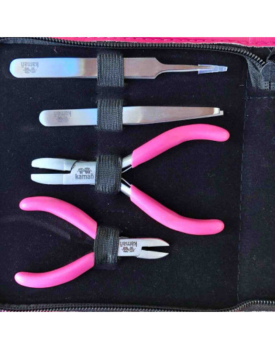 Set Mini. KAMAÑ. Acero inoxidable. Pinzas de 80 mm largo. 7 piezas. 1 set.
